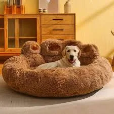 Round Plush Dog Bed